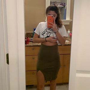Olive Green Pencil Skirt